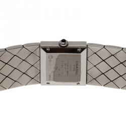 Pre Owned Chanel Black Stainless Steel Matelasse Women's Wristwatch 19MM