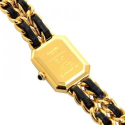 Pre Owned Chanel Black Gold-Plated Steel Premiere Women's Wristwatch 20MM
