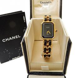 Pre Owned Chanel Black Gold-Plated Steel Première Women's Wristwatch 20MM