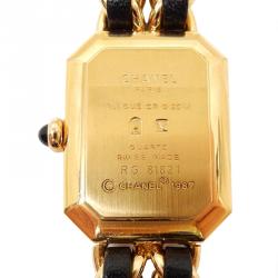 Pre Owned ساعة يد نسائية شانيل بريميير ستانلس ستيل مطلي ذهب سوداء 20مم