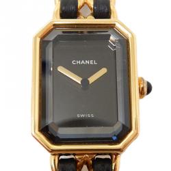 Chanel Black Gold-Plated Stainless Steel Première Women's Wristwatch 20MM