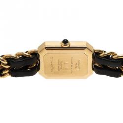 Pre Owned Chanel Black Gold-Plated Stainless Steel Premiere Women's Wristwatch 20MM
