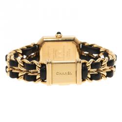 Pre Owned Chanel Black Gold-Plated Stainless Steel Premiere Women's Wristwatch 20MM