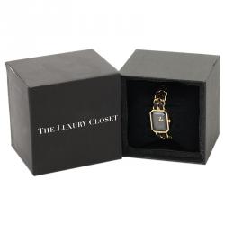 Pre Owned Chanel Black Gold-Plated Stainless Steel Premiere Women's Wristwatch 20MM