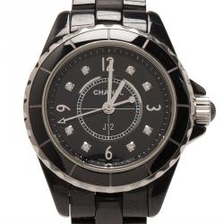 Pre Owned Chanel Black Ceramic J12 Women's Wristwatch 29MM