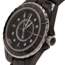 Pre Owned Chanel Black Ceramic J12 Women's Wristwatch 29MM