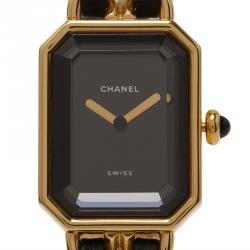 Chanel Black Gold-Plated Stainless Steel Premiere Women's Wristwatch 20MM