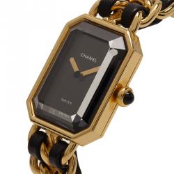Chanel Black Gold-Plated Stainless Steel Premiere Women's Wristwatch 20MM