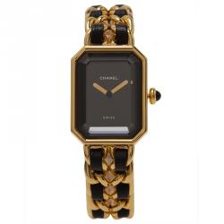 Chanel Black Gold-Plated Stainless Steel Premiere Women's Wristwatch 20MM