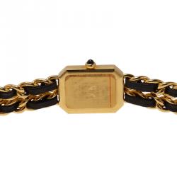 Chanel Black Gold-Plated Stainless Steel Premiere Women's Wristwatch 20MM
