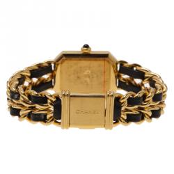 Chanel Black Gold-Plated Stainless Steel Premiere Women's Wristwatch 20MM