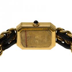 Pre Owned Chanel Black Gold-Plated Stainless Steel Premiere Women's Wristwatch 20MM