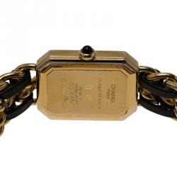 Pre Owned Chanel Black Gold-Plated Stainless Steel Premiere Women's Wristwatch 20MM