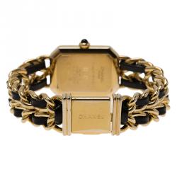 Pre Owned Chanel Black Gold-Plated Stainless Steel Premiere Women's Wristwatch 20MM