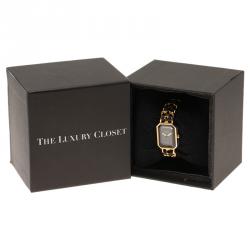 Pre Owned Chanel Black Gold-Plated Stainless Steel Premiere Women's Wristwatch 20MM