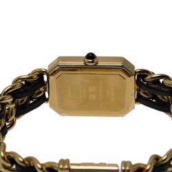 Pre Owned Chanel Black Gold-Plated Stainless Steel Premiere Women's Wristwatch 20MM