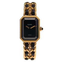 Chanel Black Gold-Plated Stainless Steel Premiere Women's Wristwatch 20MM