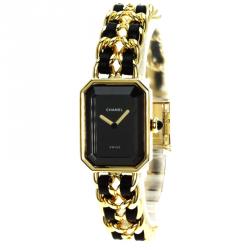 Chanel Black Gold-Plated Steel Premiere Women's Wristwatch 20MM