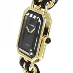 Chanel Black Gold-Plated Steel Premiere Women's Wristwatch 20MM
