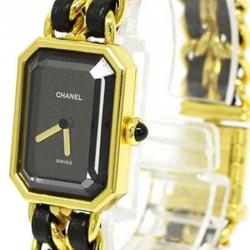 Chanel Black Gold-Plated Steel Premiere Women's Wristwatch 20MM