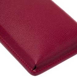 Pre Owned Charlotte Olympia Magenta Leather Feline iPhone 6 Case with Chain