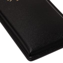Pre Owned Charlotte Olympia Black Leather Feline iPhone 6 Case with Chain