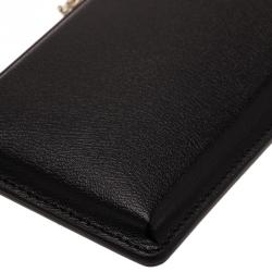 Pre Owned Charlotte Olympia Black Leather Feline iPhone 6 Case with Chain