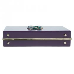 Charlotte Olympia Purple Perspex Pieces Zodiac Pandora Box Clutch 