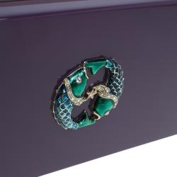 Charlotte Olympia Purple Perspex Pieces Zodiac Pandora Box Clutch 