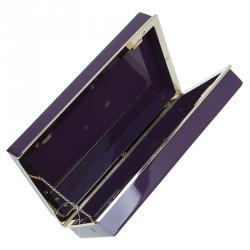 Charlotte Olympia Purple Perspex Pieces Zodiac Pandora Box Clutch 