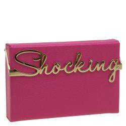 مملوكة مسبقًا Charlotte Olympia Pink Leather Shocking Vanina Clutch