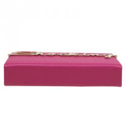 مملوكة مسبقًا Charlotte Olympia Pink Leather Shocking Vanina Clutch