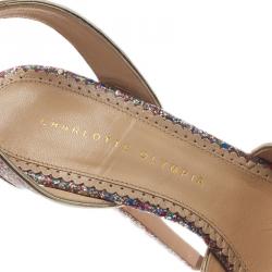 Charlotte Olympia Multicolor Sabrina Cherry Leaf Platform Sandals Size 41
