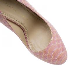 Pre Owned Charlotte Olympia Pink Python Priscilla Platform Pumps Size 39