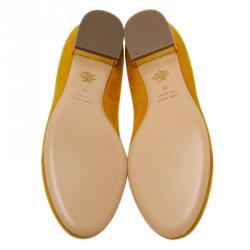 Pre Owned حذاء سليبرز شارلوت أولمبيا برج الحوت سموكينج جلد سويدي أصفر مستردة مقاس 39