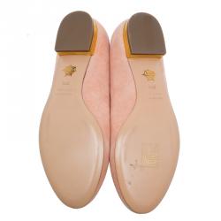 Pre Owned حذاء سليبرز شارلوت اوليمبيا برج السرطان سموكنج سويدي وردي مقاس 37.5