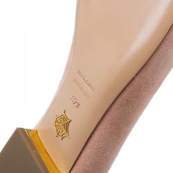 Pre Owned حذاء سليبرز شارلوت اوليمبيا برج السرطان سموكنج سويدي وردي مقاس 37.5