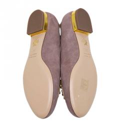Charlotte Olympia Lilac Suede Virgo Smoking Slippers Size 36.5