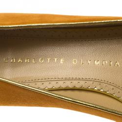 Pre Owned حذاء شارلوت أوليمبيا ليو سموكينغ سويدي برتقالي مقاس 36.5