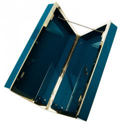 Charlotte Olympia Teal Perspex Scorpio Zodiac Pandora Box Clutch