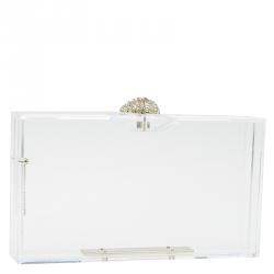 Pre Owned Charlotte Olympia Plexiglass Clam Shell Pandora Box Clutch