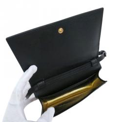 Pre Owned Charlotte Olympia Black Calf Leather Feline Purse Shoulder Bag