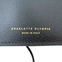 Pre Owned Charlotte Olympia Black Calf Leather Feline Purse Shoulder Bag