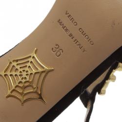 Charlotte Olympia Black Suede Gummi Bear Ankle Strap Sandals Size 36
