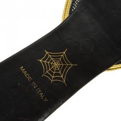 Pre Owned صندل سلايد شارلوت أوليمبيا كيتسك كيتي ترتر أسود مقاس 40