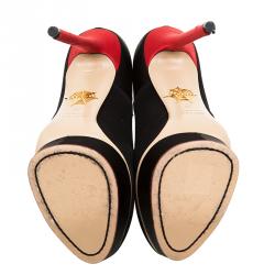 Charlotte Olympia Black Suede Josephine Platform Pumps  Size 38