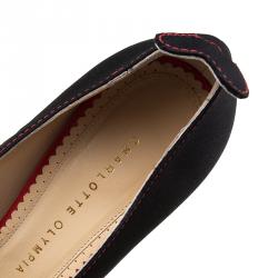 Charlotte Olympia Black Suede Josephine Platform Pumps  Size 38