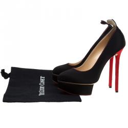 Charlotte Olympia Black Suede Josephine Platform Pumps  Size 38