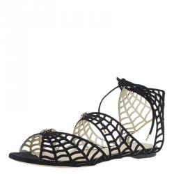 Pre Owned صندل شارلوت أوليمبيا فلات ميس مافت سويدي أسود مقاس 36