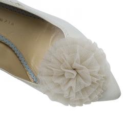 Pre Owned حذاء كعب عالي شارلوت أوليمبيا ديزيريه  بوم بوم ستان كريمي وتول مقاس 41